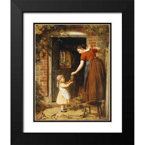 Gathering The Grapes Black Modern Wood Framed Art Print with Double Matting by Smith, George