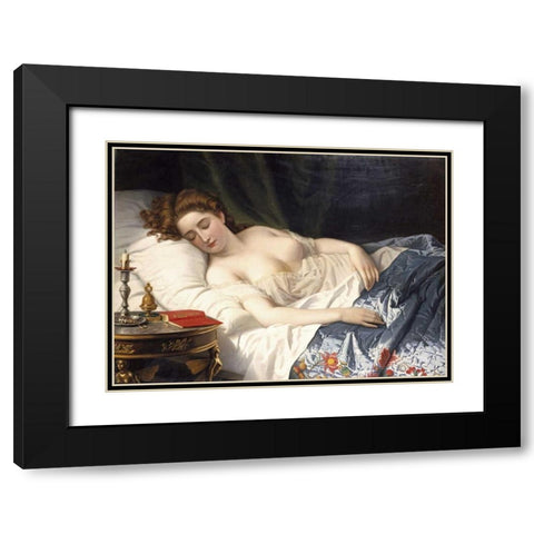 Imogen From Shakespeares Cymbeline Black Modern Wood Framed Art Print with Double Matting by Souchon, Wilhelm Ferdinand