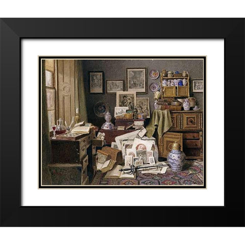 Corner of a Study Black Modern Wood Framed Art Print with Double Matting by Spiers, Benjamin Walter