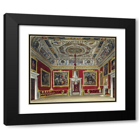 Drawing Room, Buckingham House Black Modern Wood Framed Art Print with Double Matting by Stephanoff, I.