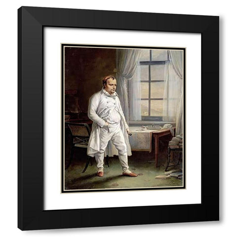 Napoleon On St. Helena Black Modern Wood Framed Art Print with Double Matting by Steuben, Charles Auguste