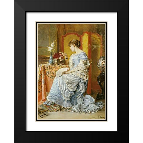 Indecision Black Modern Wood Framed Art Print with Double Matting by Stevens, Agapit