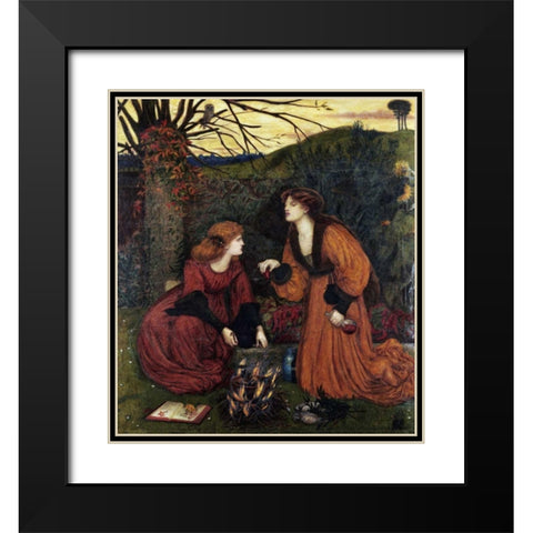 Pharmakeutria - Brewing The Love Philtre Black Modern Wood Framed Art Print with Double Matting by Stillman, Marie Spartali
