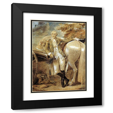 General Nathaniel Green Black Modern Wood Framed Art Print with Double Matting by Stothard, Thomas