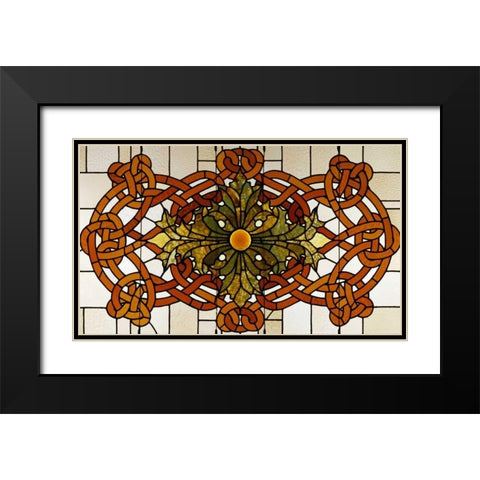 Skylight Panel For The Theatre of The Auditorium Building, Chicago, Illinois Black Modern Wood Framed Art Print with Double Matting by Sullivan