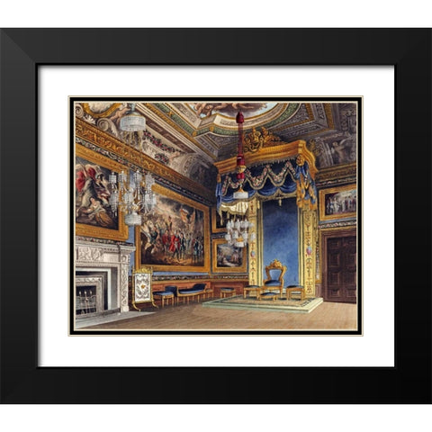 The Kings Audience Chamber, Windsor Castle Black Modern Wood Framed Art Print with Double Matting by Sutherland, T.