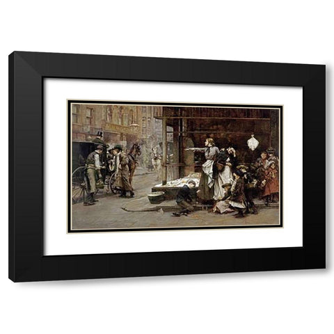 Sisters Black Modern Wood Framed Art Print with Double Matting by Tayler, Albert Chevallier
