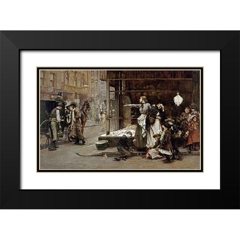Sisters Black Modern Wood Framed Art Print with Double Matting by Tayler, Albert Chevallier