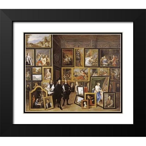 Archduke Leopold Wilhelm Black Modern Wood Framed Art Print with Double Matting by Teniers, David