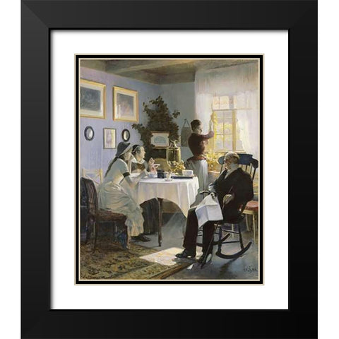 A Sunday Afternoon Black Modern Wood Framed Art Print with Double Matting by Thomsen, Carl