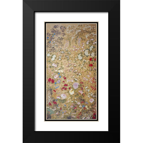 One Hundred Flowers Black Modern Wood Framed Art Print with Double Matting by Tingxi, Jiang