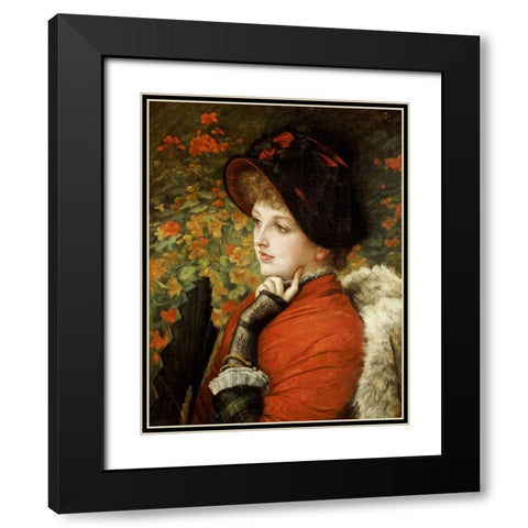 Type of Beauty Black Modern Wood Framed Art Print with Double Matting by Tissot, James Jacques