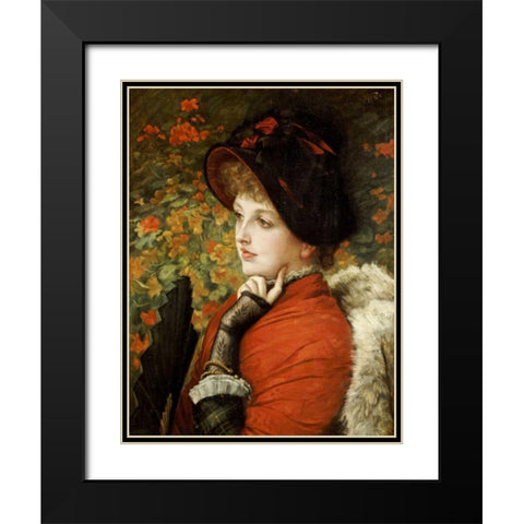 Type of Beauty Black Modern Wood Framed Art Print with Double Matting by Tissot, James Jacques