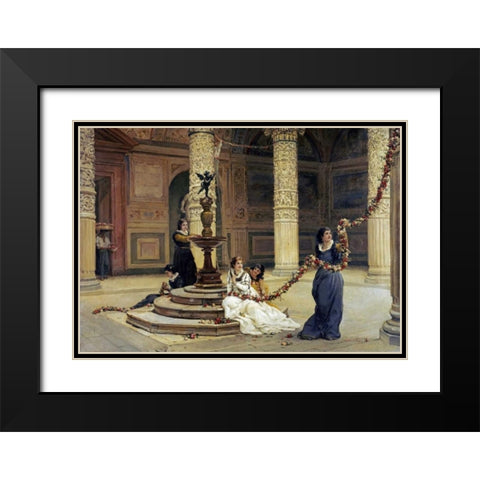 The Morning of The Festival Black Modern Wood Framed Art Print with Double Matting by Topham, Frank Willima Warwick