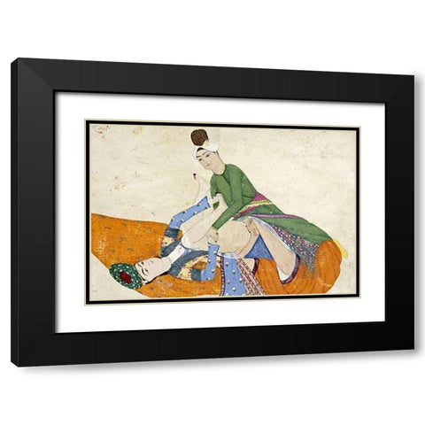 An Erotic Scene Black Modern Wood Framed Art Print with Double Matting by Turkey, Abdullah Bokhari
