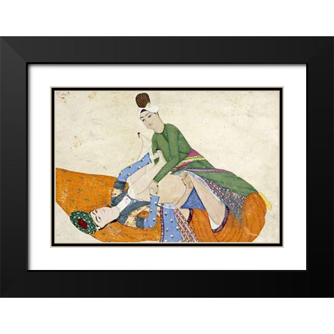 An Erotic Scene Black Modern Wood Framed Art Print with Double Matting by Turkey, Abdullah Bokhari