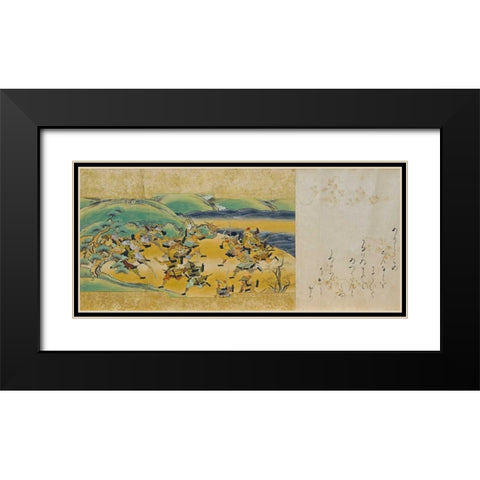 Story of Fowls and Rats Black Modern Wood Framed Art Print with Double Matting by Unknown