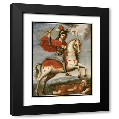 Santiago Matamoros Black Modern Wood Framed Art Print with Double Matting by Unknown