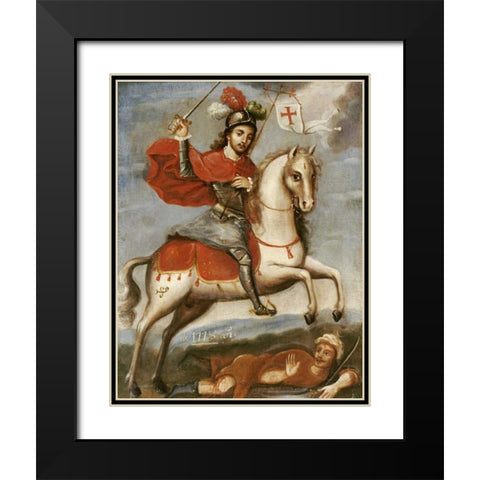 Santiago Matamoros Black Modern Wood Framed Art Print with Double Matting by Unknown