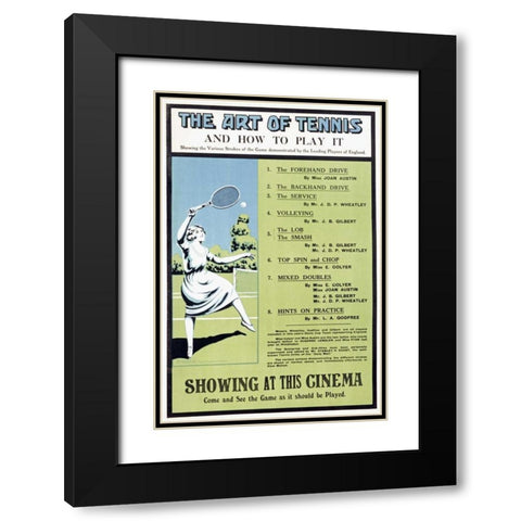 The Art of Tennis Black Modern Wood Framed Art Print with Double Matting by Unknown