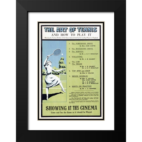 The Art of Tennis Black Modern Wood Framed Art Print with Double Matting by Unknown