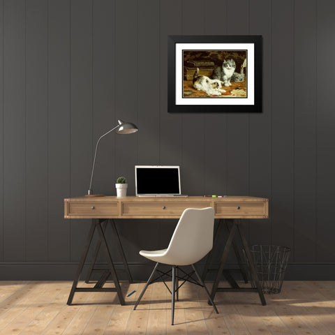 Signed and Sealed Black Modern Wood Framed Art Print with Double Matting by Van Den Eycken, Charles