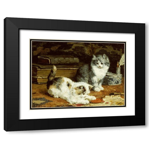 Signed and Sealed Black Modern Wood Framed Art Print with Double Matting by Van Den Eycken, Charles