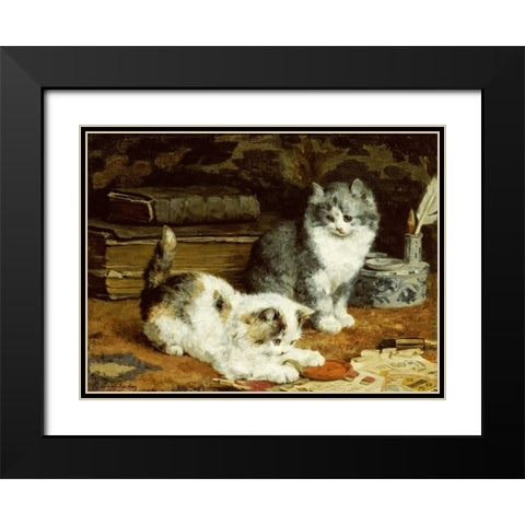 Signed and Sealed Black Modern Wood Framed Art Print with Double Matting by Van Den Eycken, Charles