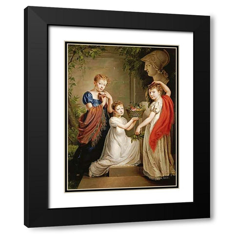 Homage To Minerva Black Modern Wood Framed Art Print with Double Matting by Van Gorp, Henri Nicholas