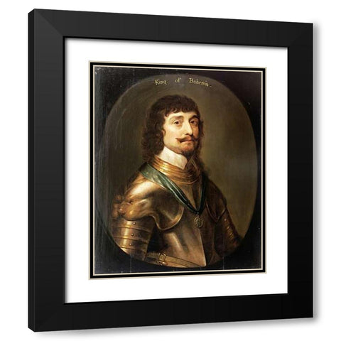 Portrait of Frederick V Black Modern Wood Framed Art Print with Double Matting by Van Honthorst, Gerrit