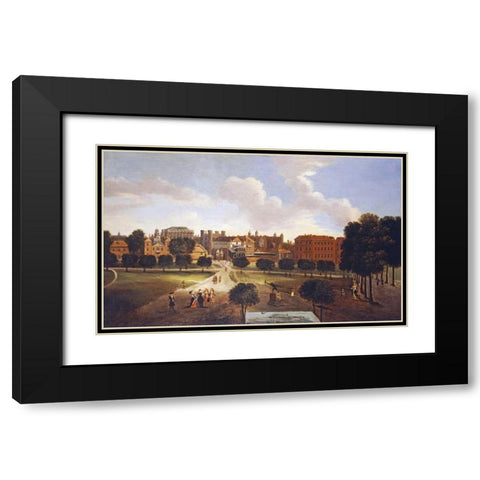 A View of Old Horse Guards Parade Black Modern Wood Framed Art Print with Double Matting by Van Wyck, Thomas