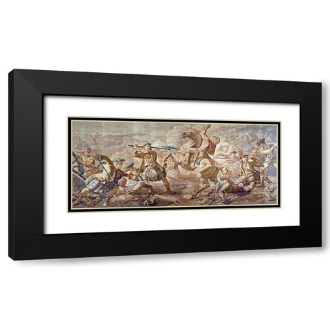 The Battle of Prestonpans Black Modern Wood Framed Art Print with Double Matting by Verbeocken, H.