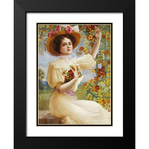 A Summer Beauty Black Modern Wood Framed Art Print with Double Matting by Vernon, Emile