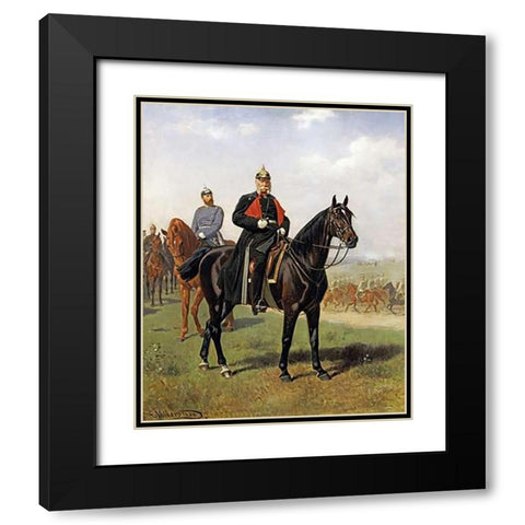 The Battle of Konigsgratz, 1864 Black Modern Wood Framed Art Print with Double Matting by Volkers, Emil