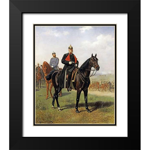 The Battle of Konigsgratz, 1864 Black Modern Wood Framed Art Print with Double Matting by Volkers, Emil