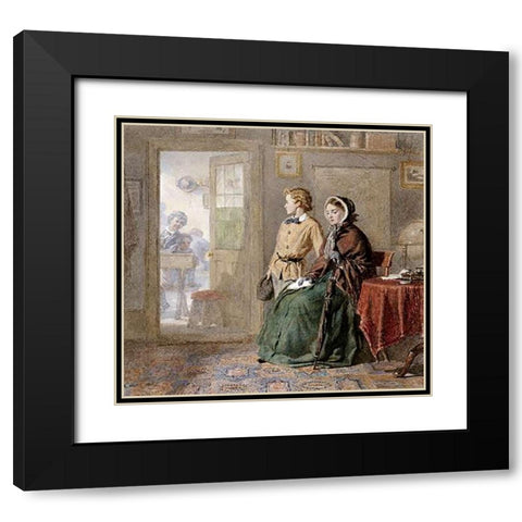 The New Boy Black Modern Wood Framed Art Print with Double Matting by Walker, Frederick