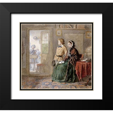 The New Boy Black Modern Wood Framed Art Print with Double Matting by Walker, Frederick