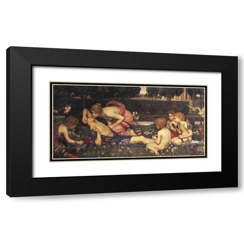 The Awakening of Adonis Black Modern Wood Framed Art Print with Double Matting by Waterhouse, John William