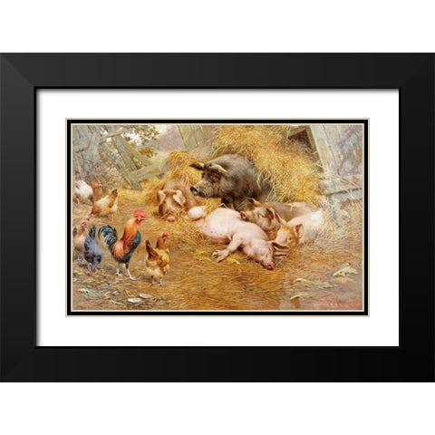 My Ladys at Home Black Modern Wood Framed Art Print with Double Matting by Weekes, Herbert William