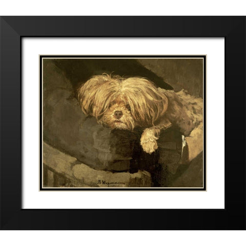 Resting Black Modern Wood Framed Art Print with Double Matting by Wegmann, Bertha