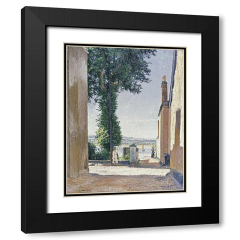 Waiting For The Ferry Black Modern Wood Framed Art Print with Double Matting by Wells, William Page Atkinson