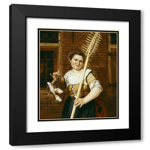 Wife of Haymaker Black Modern Wood Framed Art Print with Double Matting by Zegelaar, Gerrit