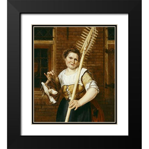 Wife of Haymaker Black Modern Wood Framed Art Print with Double Matting by Zegelaar, Gerrit