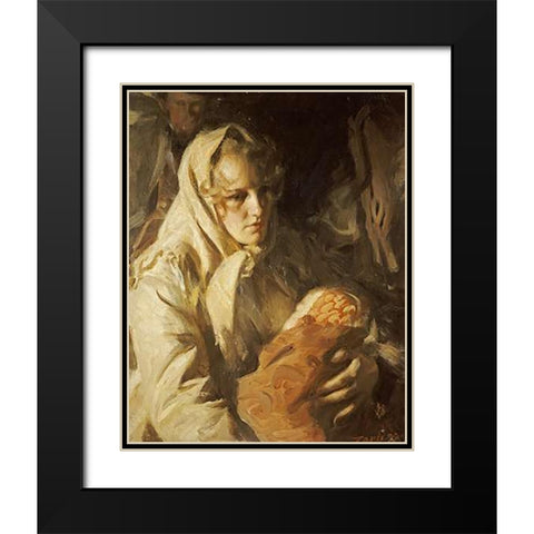 Madonna Black Modern Wood Framed Art Print with Double Matting by Zorn, Anders Leonard