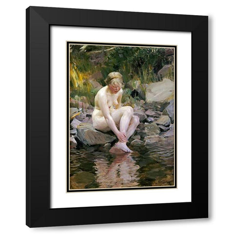 Dagmar Black Modern Wood Framed Art Print with Double Matting by Zorn, Anders Leonard