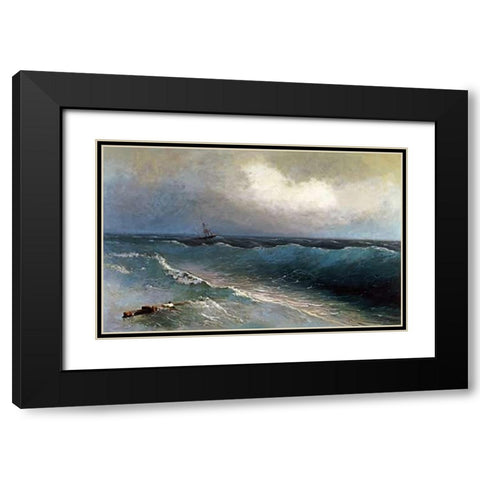 The Survivor Black Modern Wood Framed Art Print with Double Matting by Aivasowsky, Ivan Konstantinovich