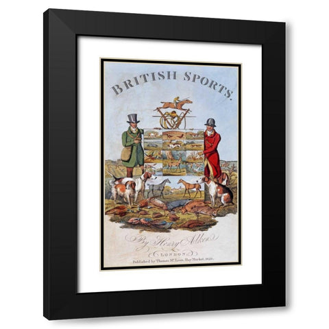 The National Sports of Great Britain Black Modern Wood Framed Art Print with Double Matting by Alken, Henry Thomas