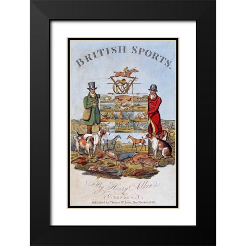 The National Sports of Great Britain Black Modern Wood Framed Art Print with Double Matting by Alken, Henry Thomas