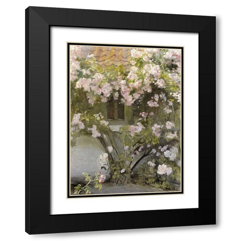 Climbing Roses Black Modern Wood Framed Art Print with Double Matting by Ancher, Michael