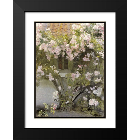Climbing Roses Black Modern Wood Framed Art Print with Double Matting by Ancher, Michael